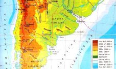 Mapa físico de Argentina