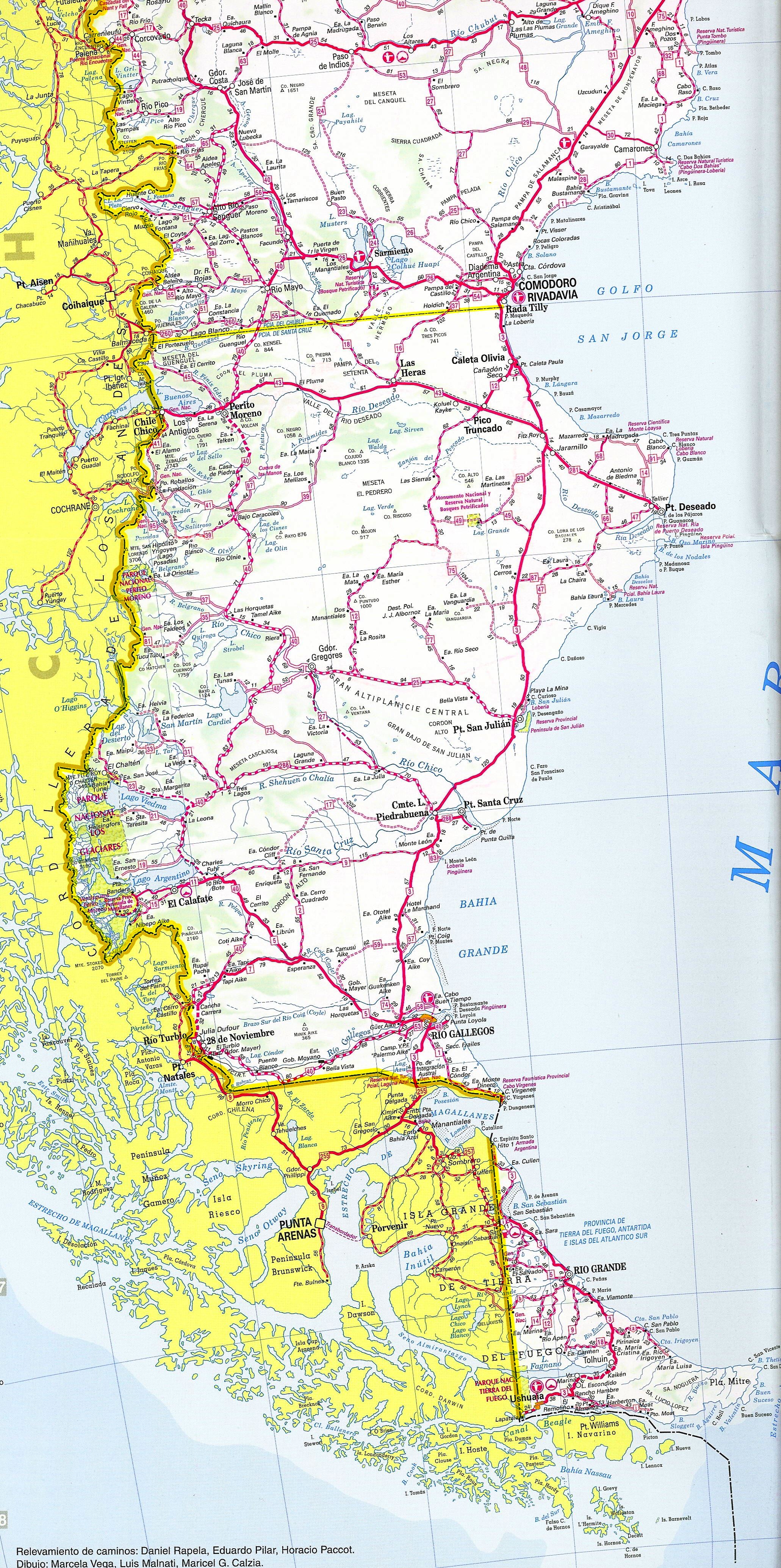 Mapa de rutas de Argentina